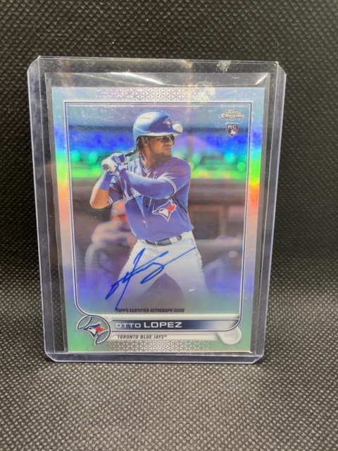 Otto Lopez Topps Chrome Rookie Auto Refractor /499 Marlins Blue Jays