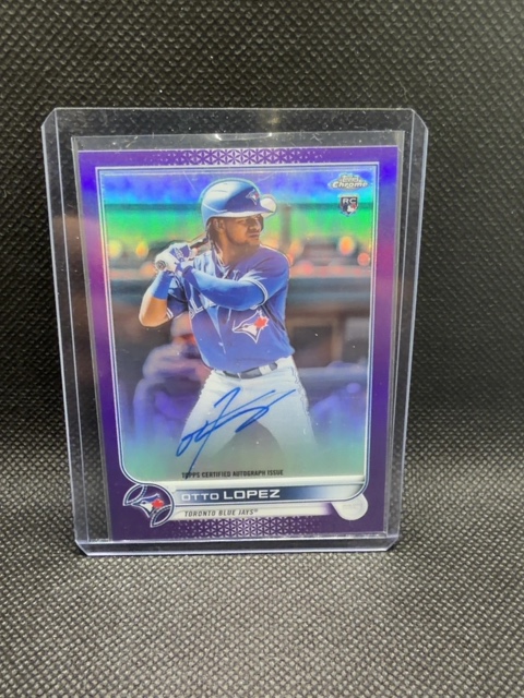 Otto Lopez Topps Chrome Rookie Auto /250 Blue Jays Marlins 2022