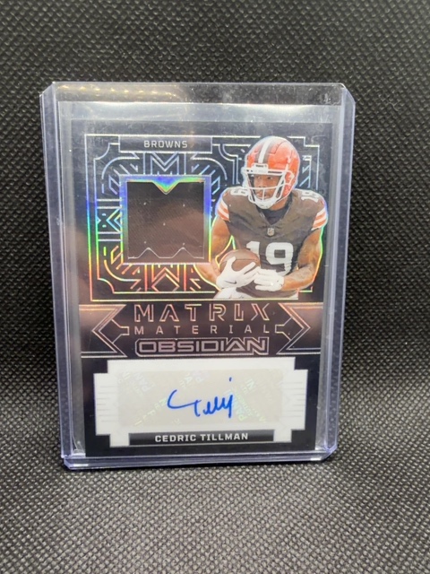 Cedric Tillman Obsidian Patch Auto /299 2024 Browns