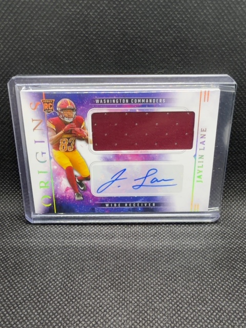 Jaylin Lane Origins Commanders RPA Rookie Patch Auto 2024