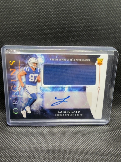 Laiatu Latu Origins RPA Colts 2024 Rookie Patch Auto