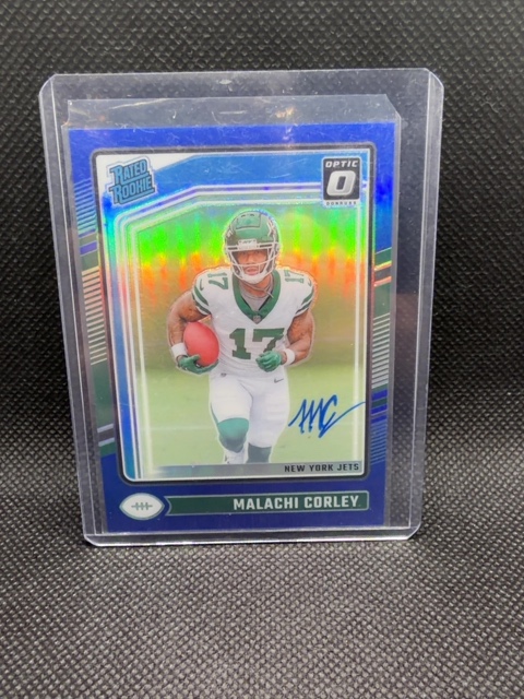 Malachi Corley Optic Blue Rated Rookie Auto 2024 /99 Jets